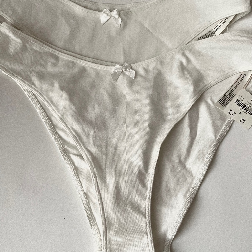 NWT Anthropologie The Lyrebird Cottoncloud Bikini Briefs Panties in White M